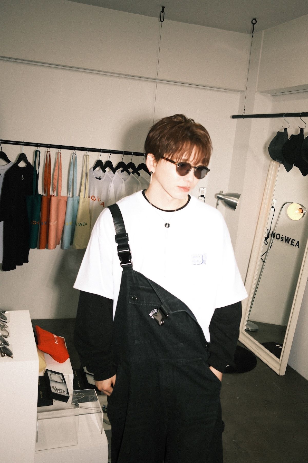 NOSWEA 花村想太 黒Tシャツ shirotee_wlogoノースウェア Da-iCE花村想