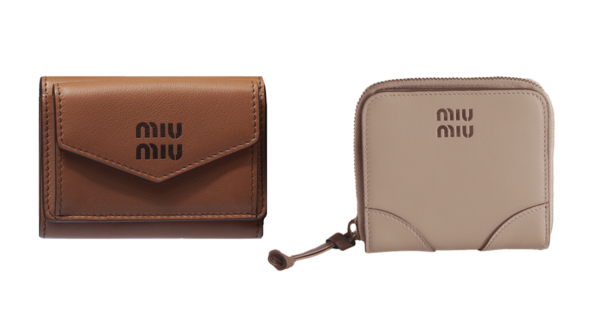 一粒万倍日】「ミュウミュウ」のナチュラル色財布 ラッキーコインも