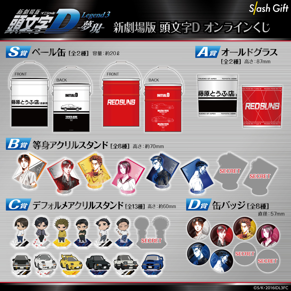 頭文字D くじメイト 特賞A4額入りキャラファイングラフ しげの秀一