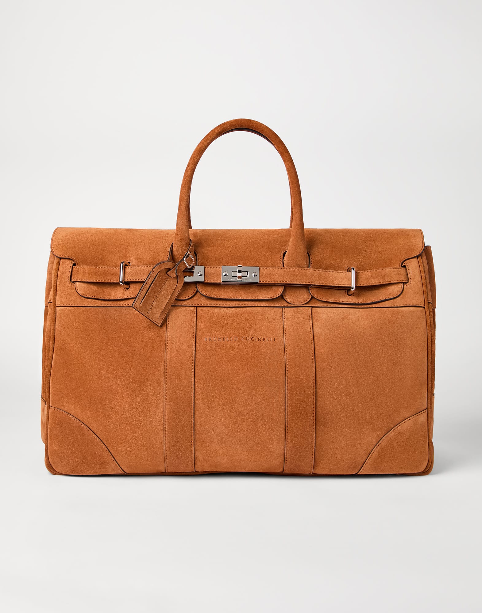 Suede bag for Man in Cognac | Brunello Cucinelli