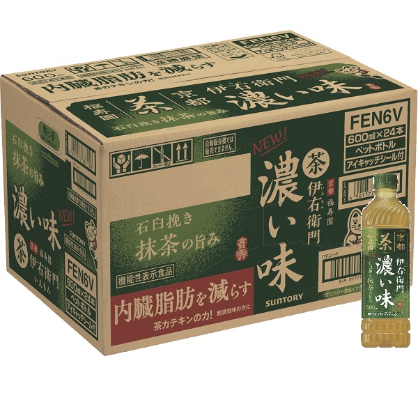 サントリー 緑茶 伊右衛門 濃い味 ケース（600ml×24本）【機能性表示