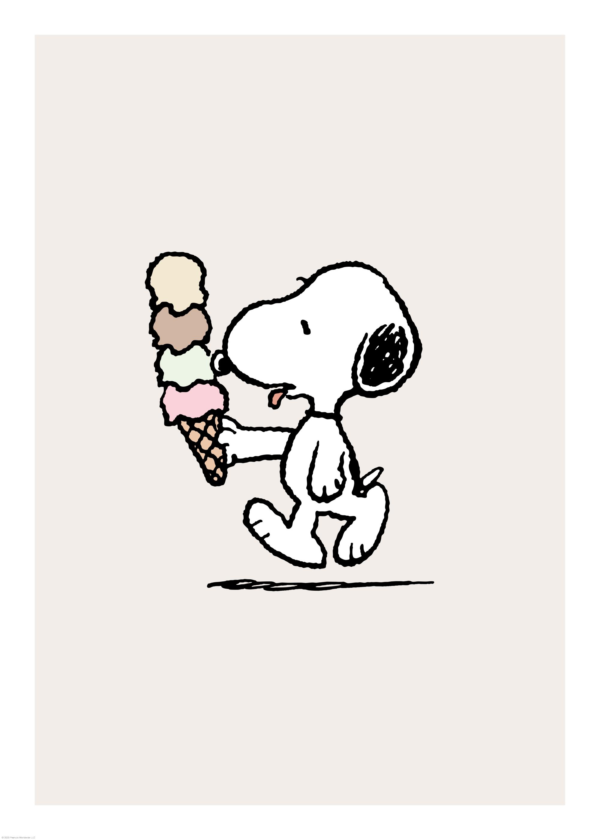 Snoopy Eating Ice Cream Print