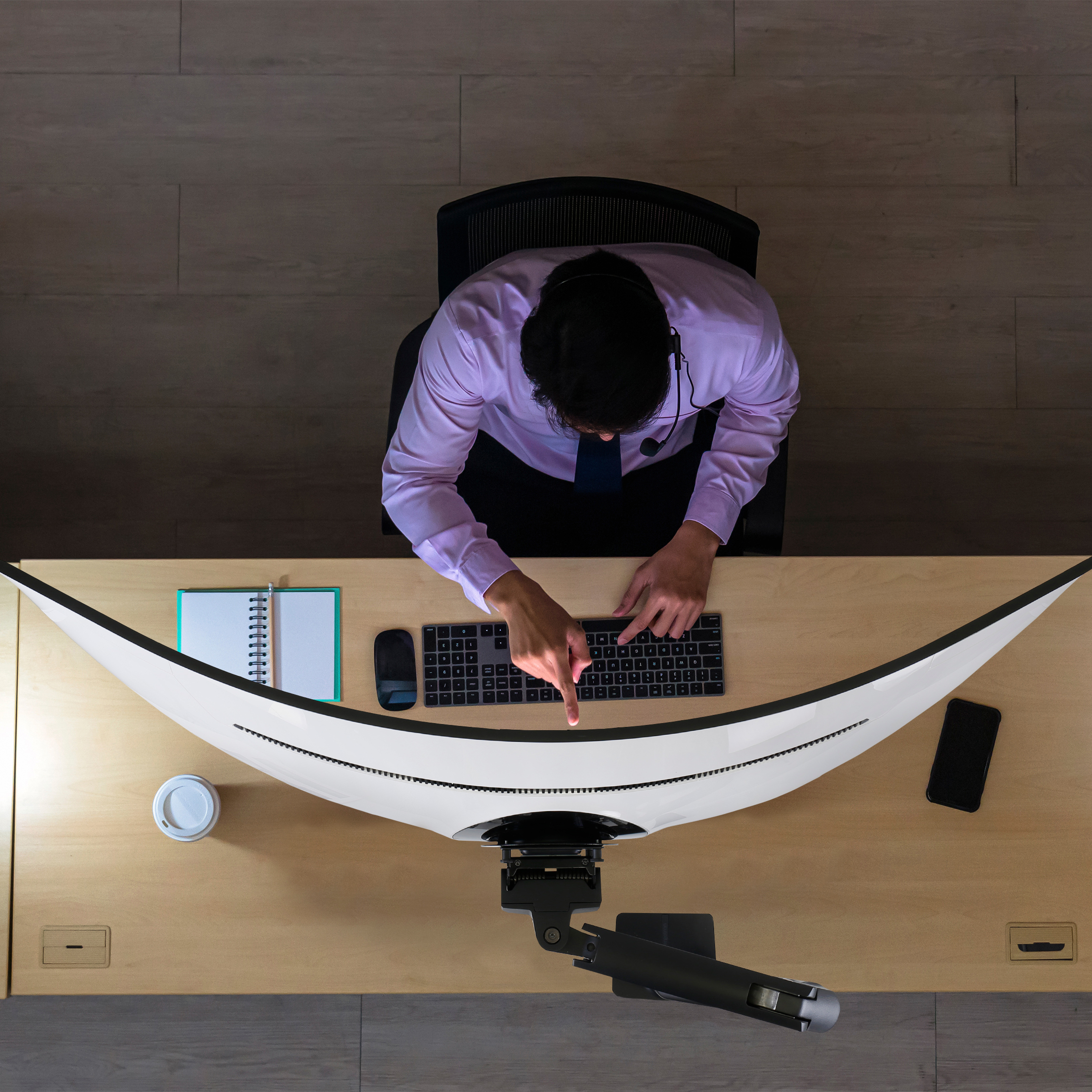 し*ん様 HDピボット付き HXデスクモニターアーム (マットブラック) HD