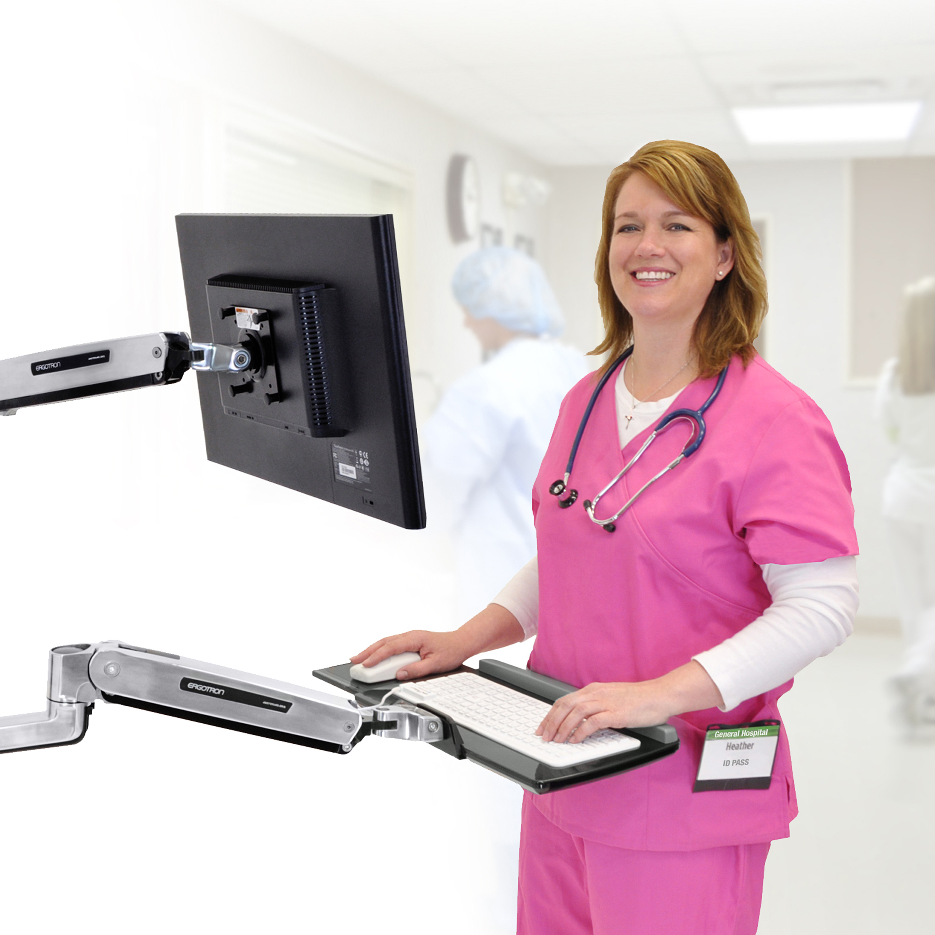 LX昇降式ウォールマウントキーボードアーム