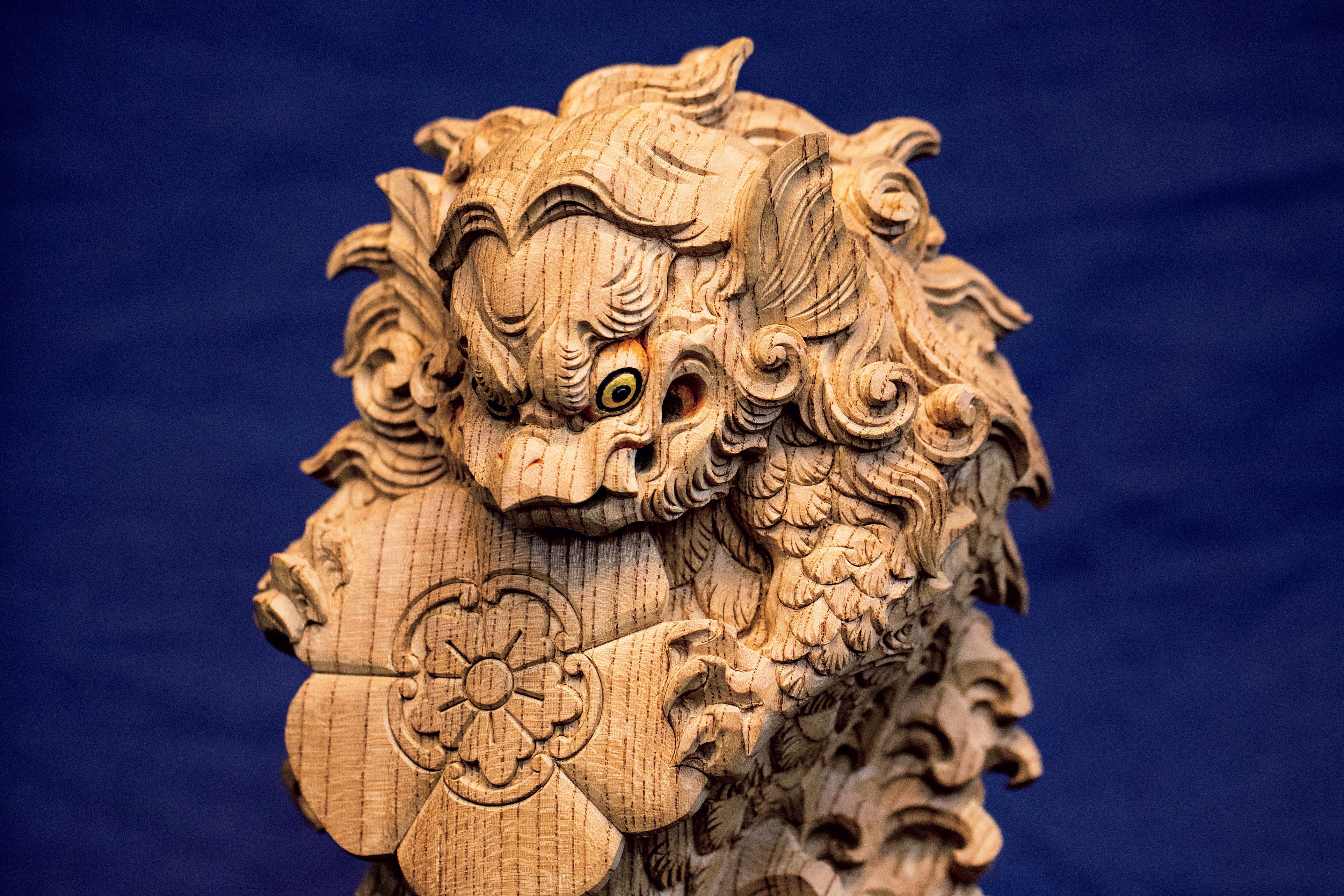 木彫 鬼熊 獅噛 獅子噛 貴重☆地車 だんじり