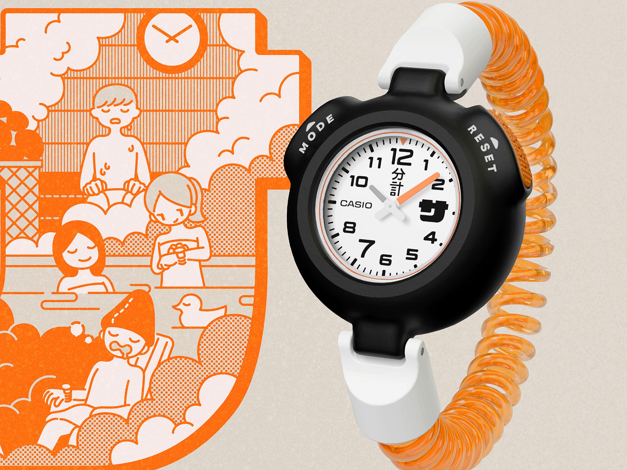 CASIO カシオ サ時計 サウナ専用 時計 オレンジ サウナー専用腕時計