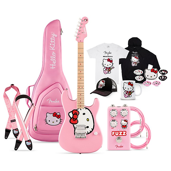 Fender x Hello Kitty Full Collection With Stratocaster, Fuzz Pedal