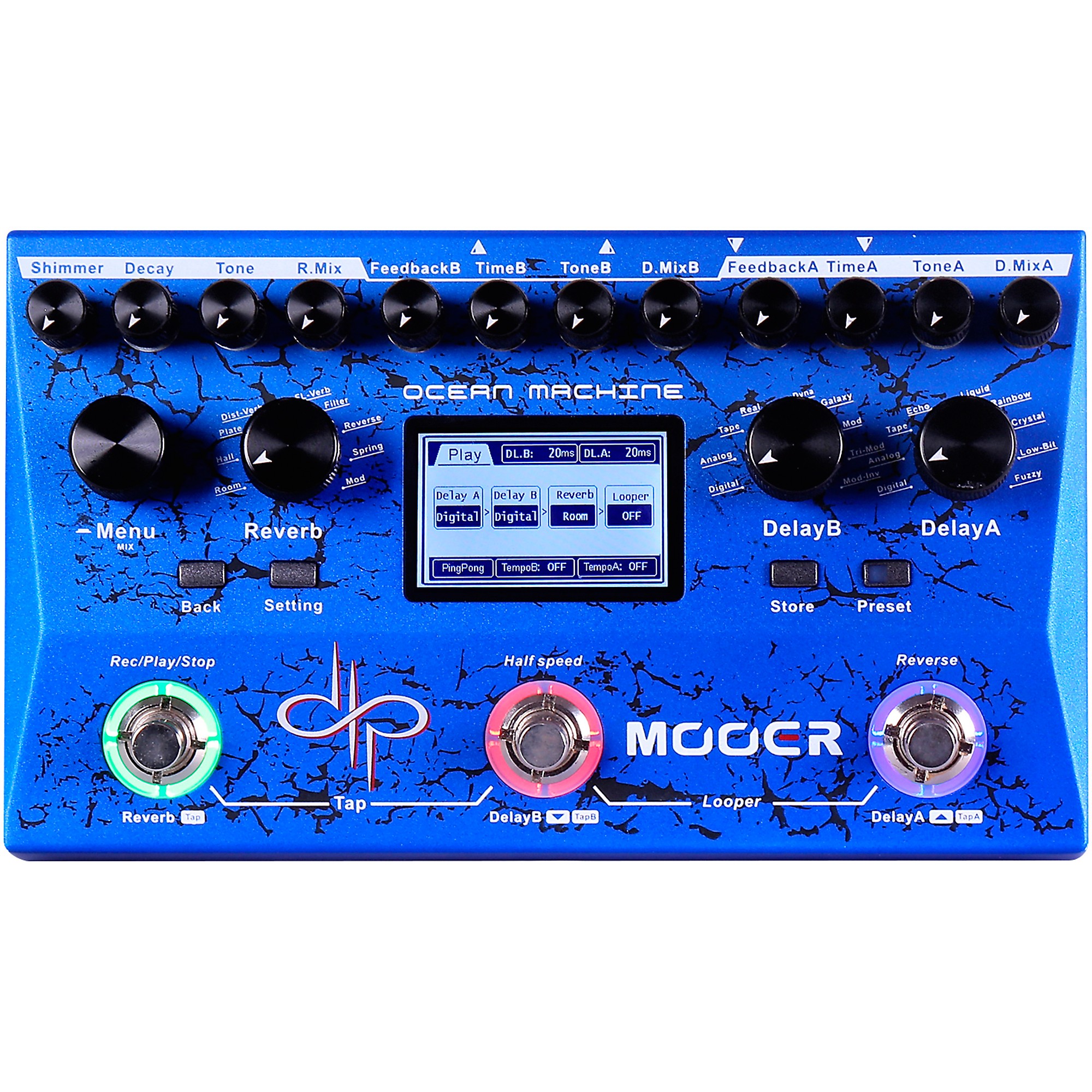 Open Box Mooer Ocean Machine Dual Delay Reverb and Looper Multi
