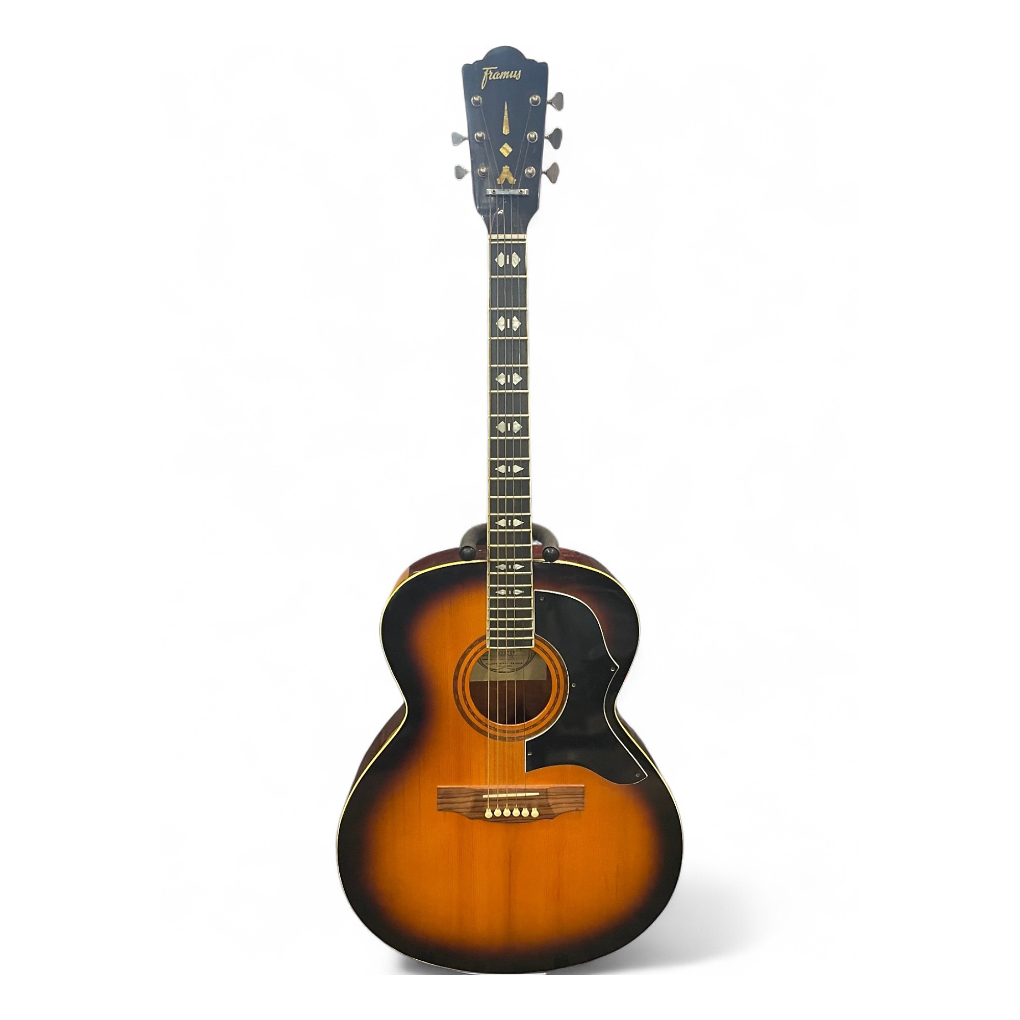 Vintage 1960s Framus 74K Brown Sunburst Acoustic Guitar Brown