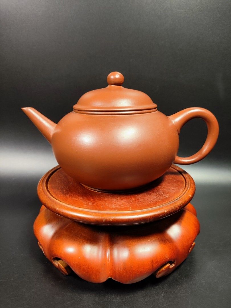 孟臣 底款 刻漢詩 日色冷青松】紫砂壷 朱泥 段泥 煎茶道具 急須 単孔口