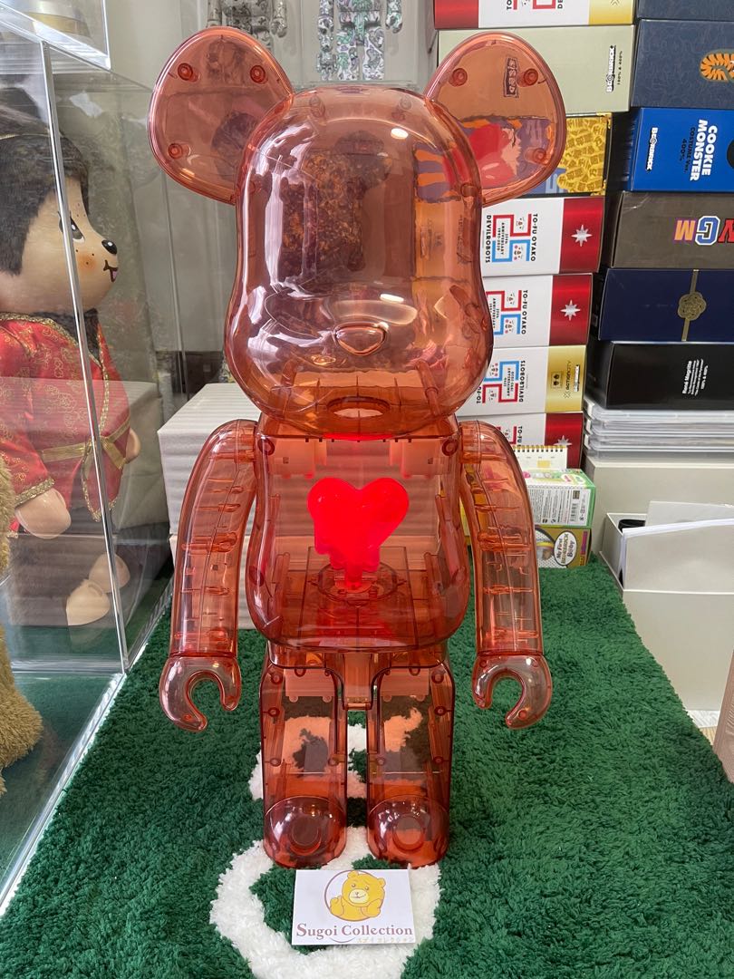 ベアブリックEmotionally Clear Red Heart 1000％ BE@RBRICK Clear Red