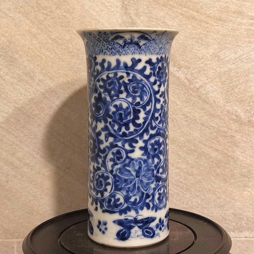 中国美術 手絵青花 梅花花瓶 壺 清代民国骨董 唐物 中国古玩 中国美術