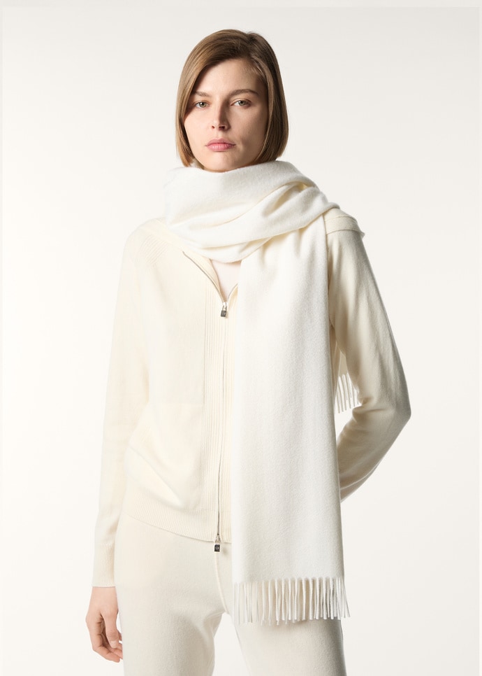 グランデ・ウニタ・スカーフ カシミヤ ホワイト | ロロ・ピアーナ JP
