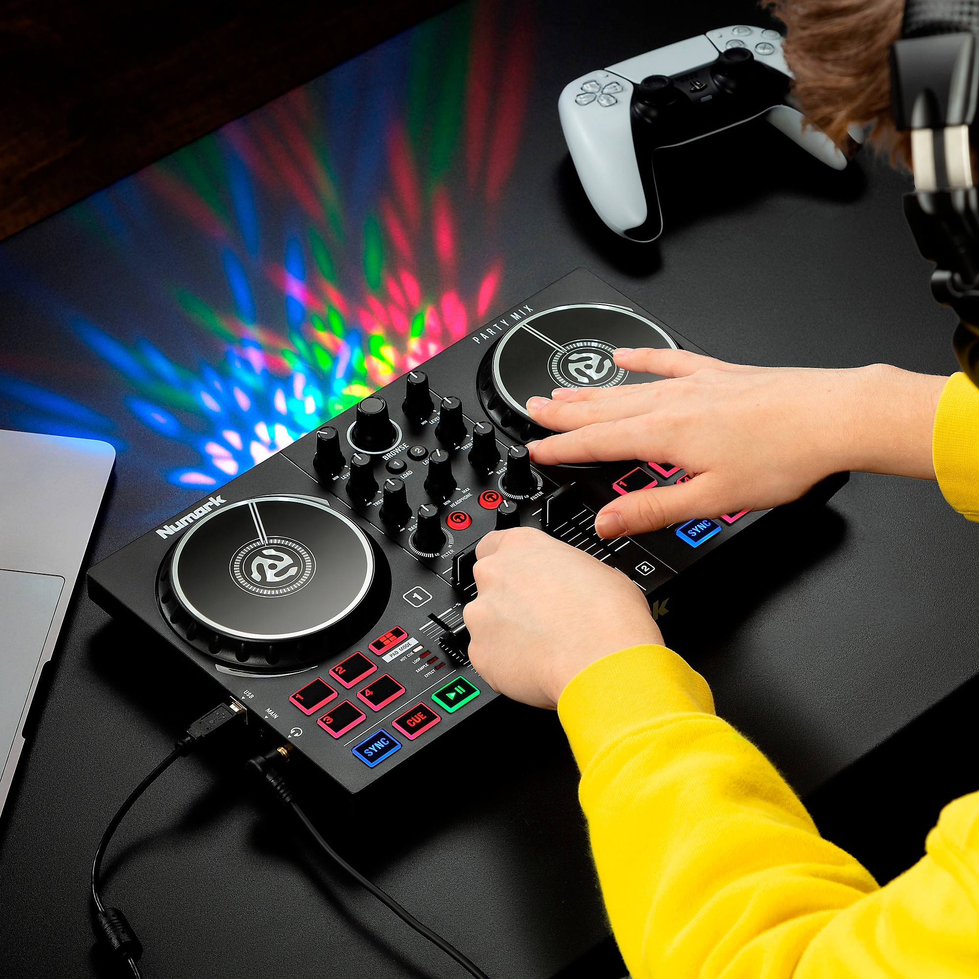 Numark Party Mix II DJ Controller With Built-in Light Show | Music