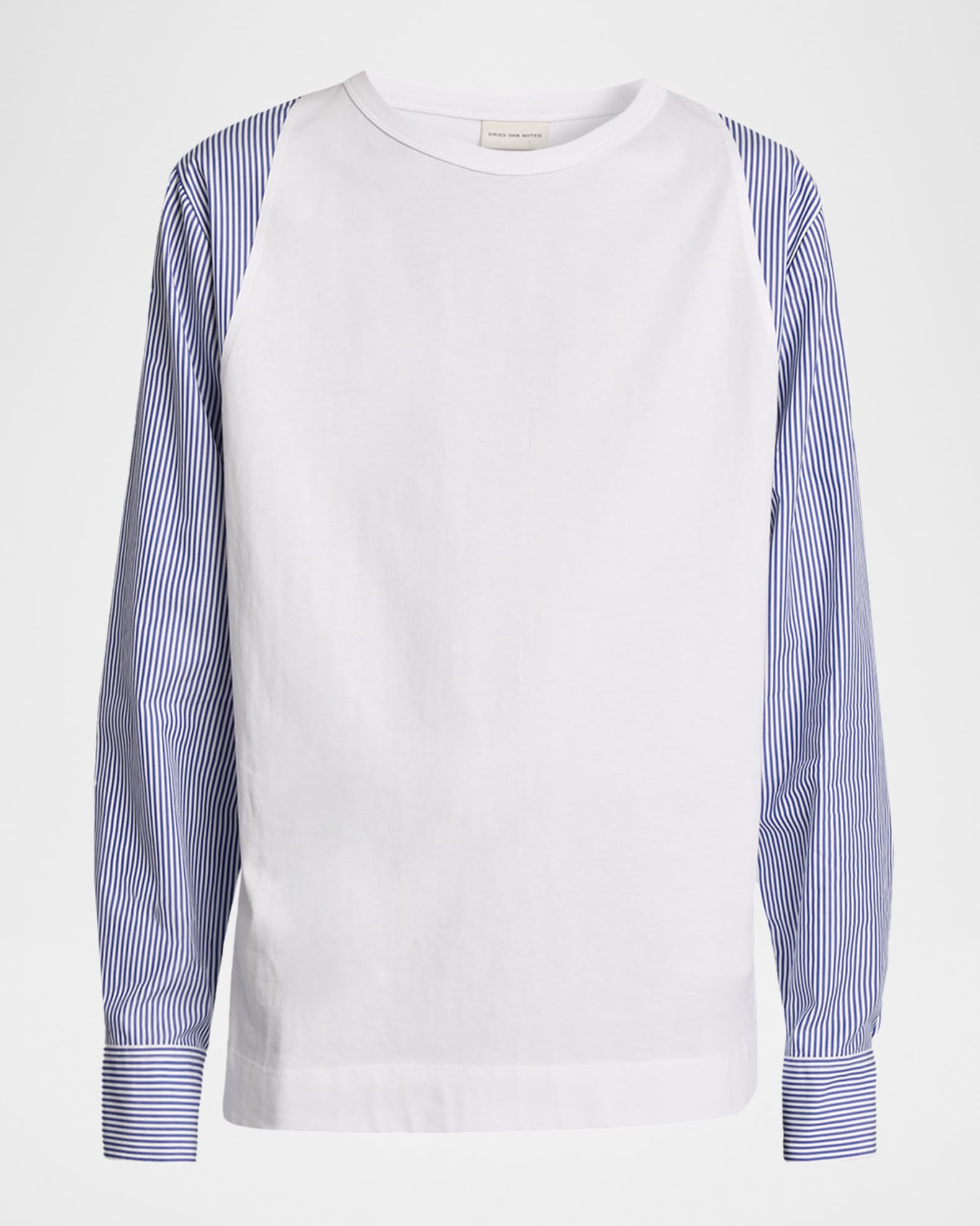 Dries Van Noten Men's Heston Hybrid Dress Shirt Long-Sleeve T