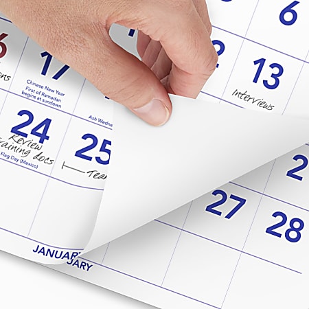 AT A GLANCE 2026 Three Month Reference Vertical Wall Calendar