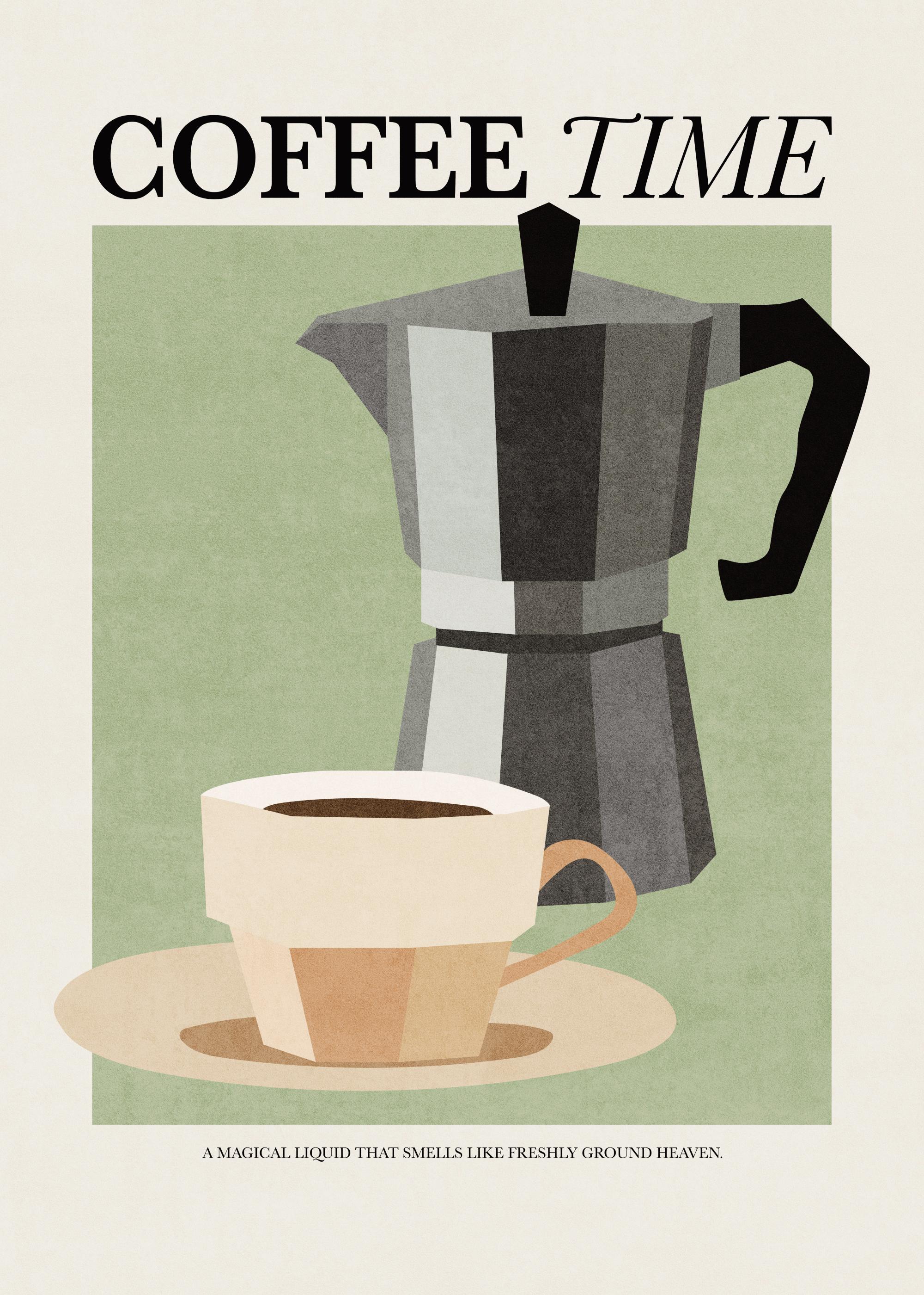 Coffee Time Poster with Kitchen Coffee Theme | Poster Store US