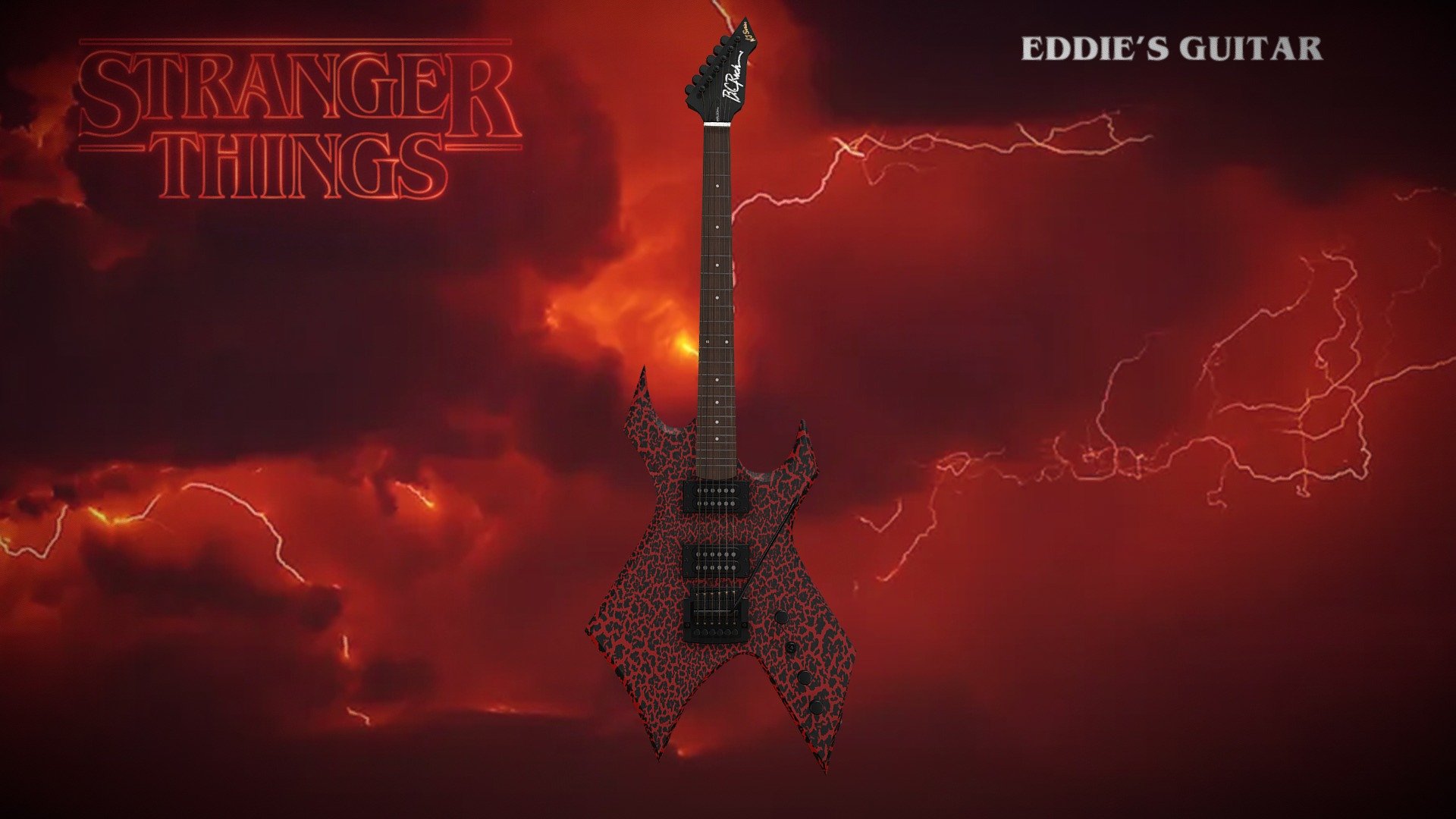 Eddie's Guitar (Stranger Things) - 3D model by paulelderdesign