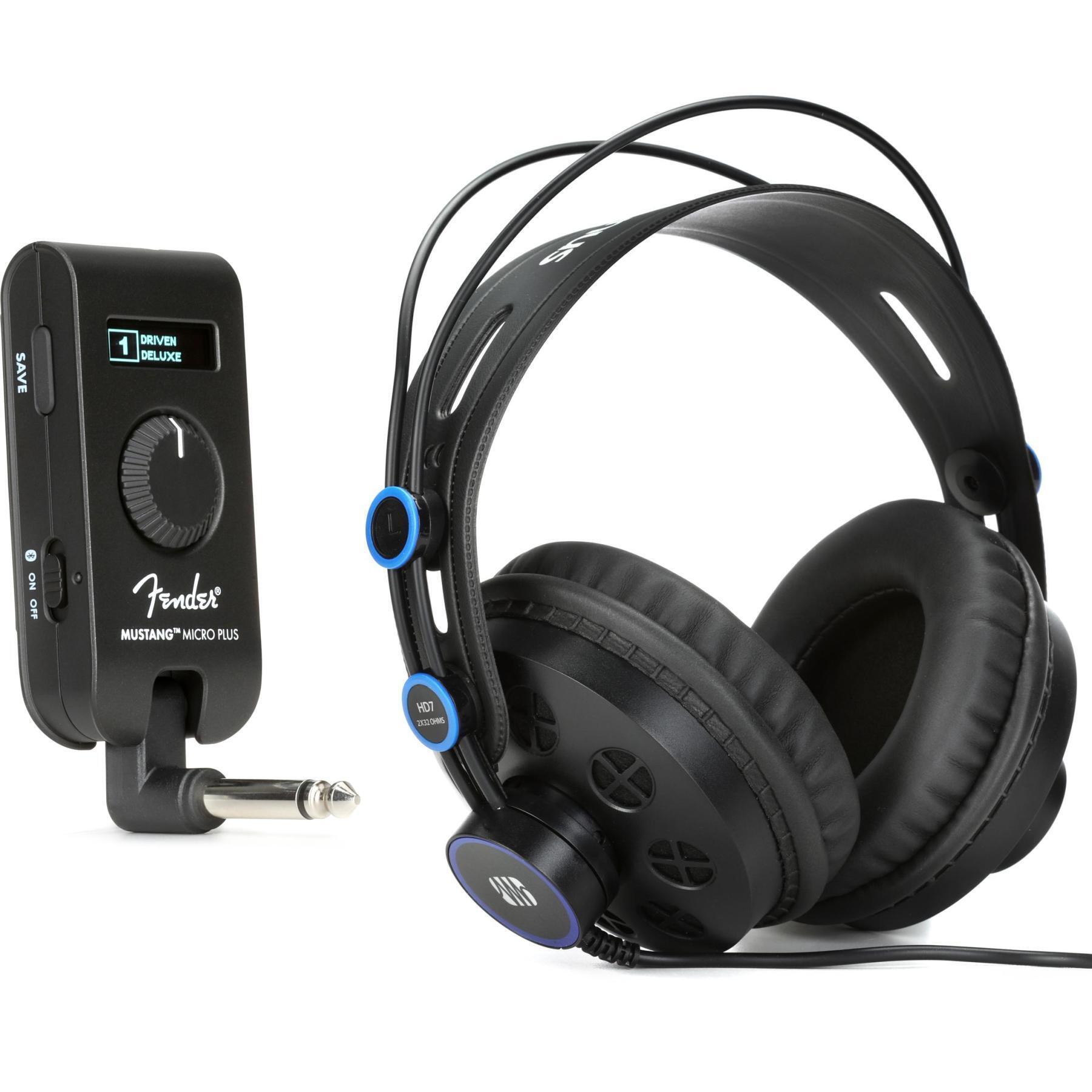 Fender Mustang Micro Plus Headphone Guitar Amp with PreSonus HD7