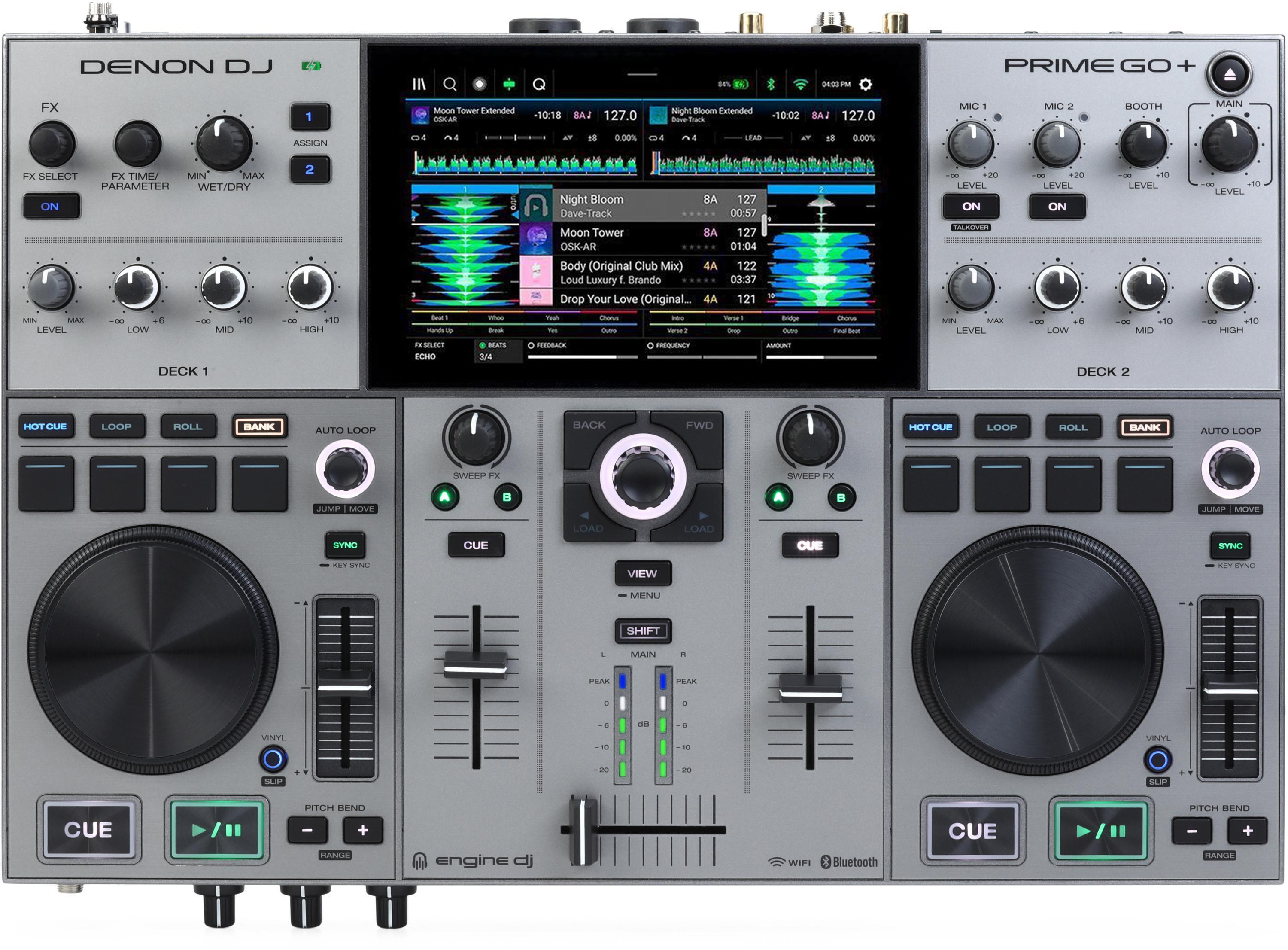 Denon DJ Prime GO+ Portable 2-deck Standalone DJ System | Sweetwater