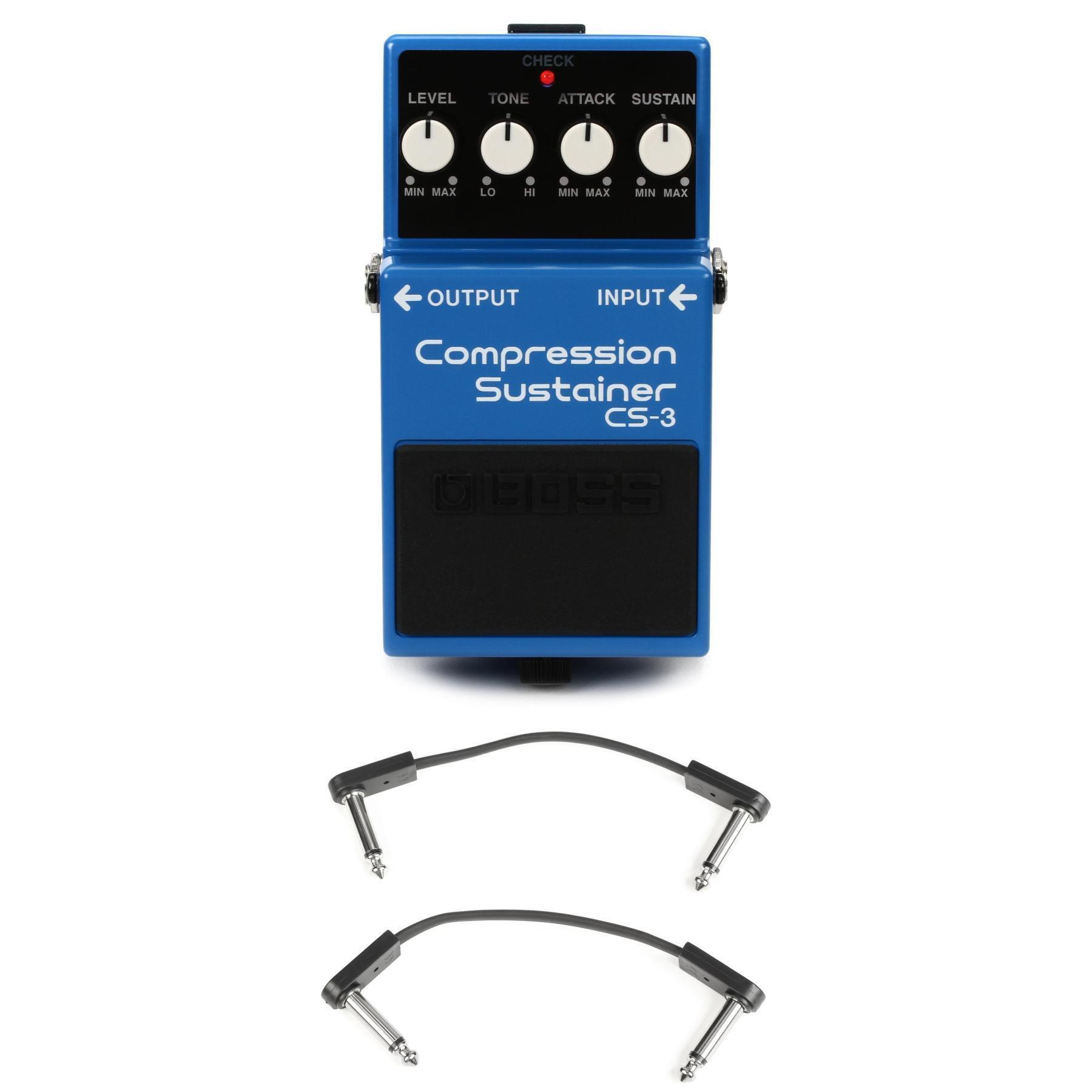 Boss CS-3 Compression Sustainer Pedal with EBS Patch Cables