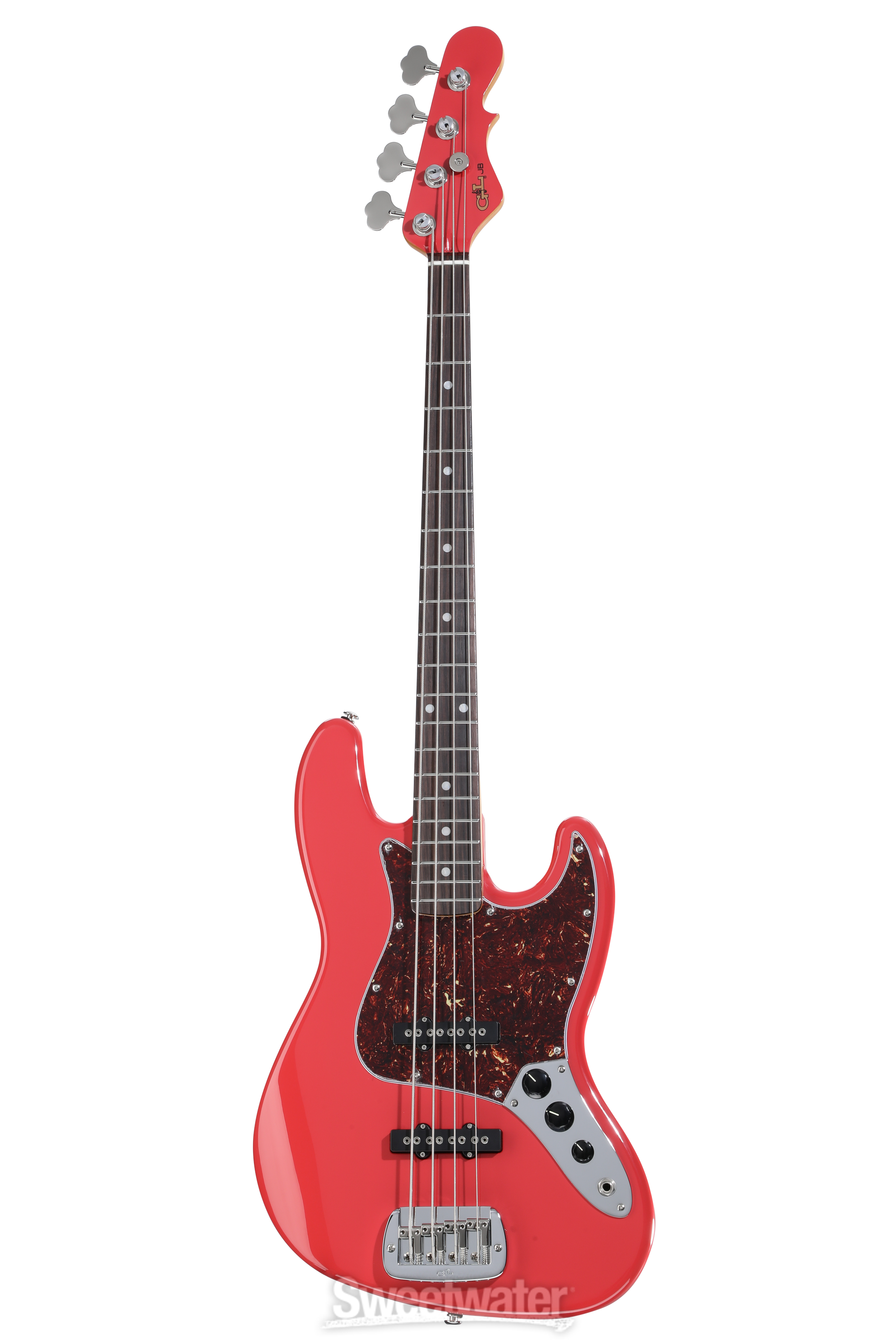 G&L Fullerton Deluxe JB MFD Electric Bass - Fiesta Red, Sweetwater
