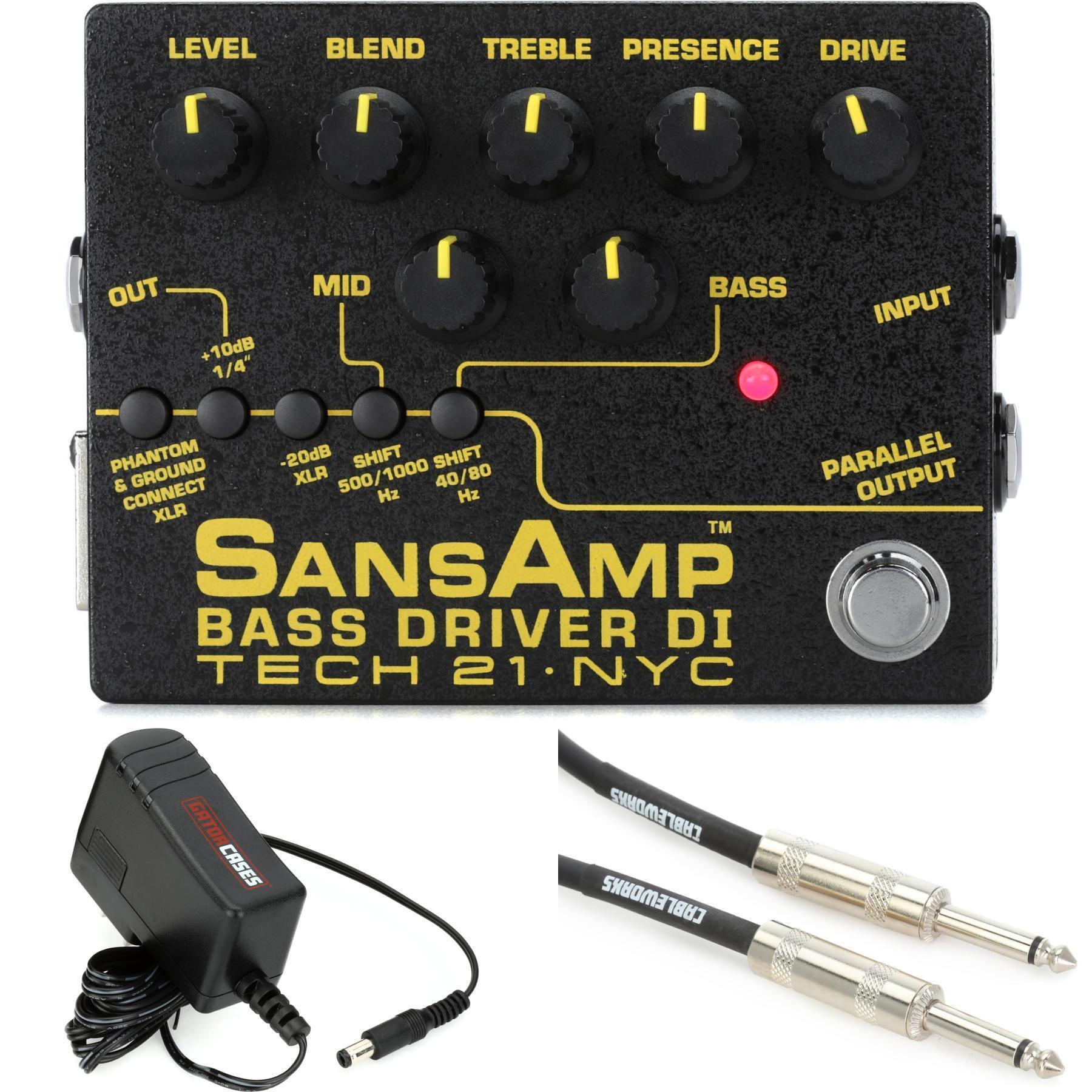 Tech 21 SansAmp Bass Driver DI V2 Pedal with Cable and Power