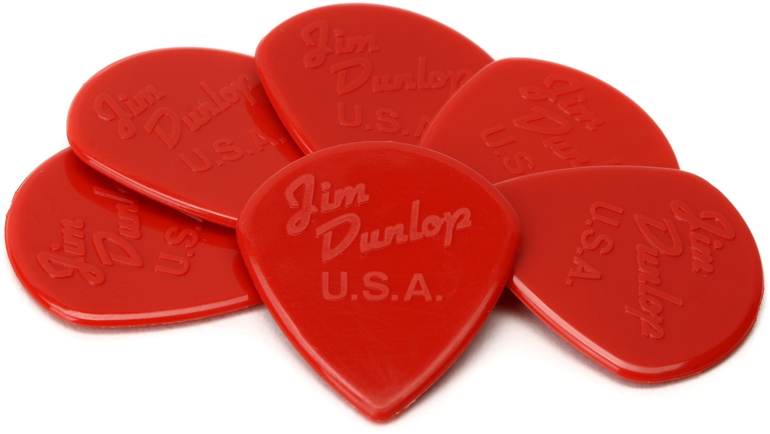 Dunlop 47P3N Nylon Jazz III Guitar Picks - 1.38mm Red Point Tip (6