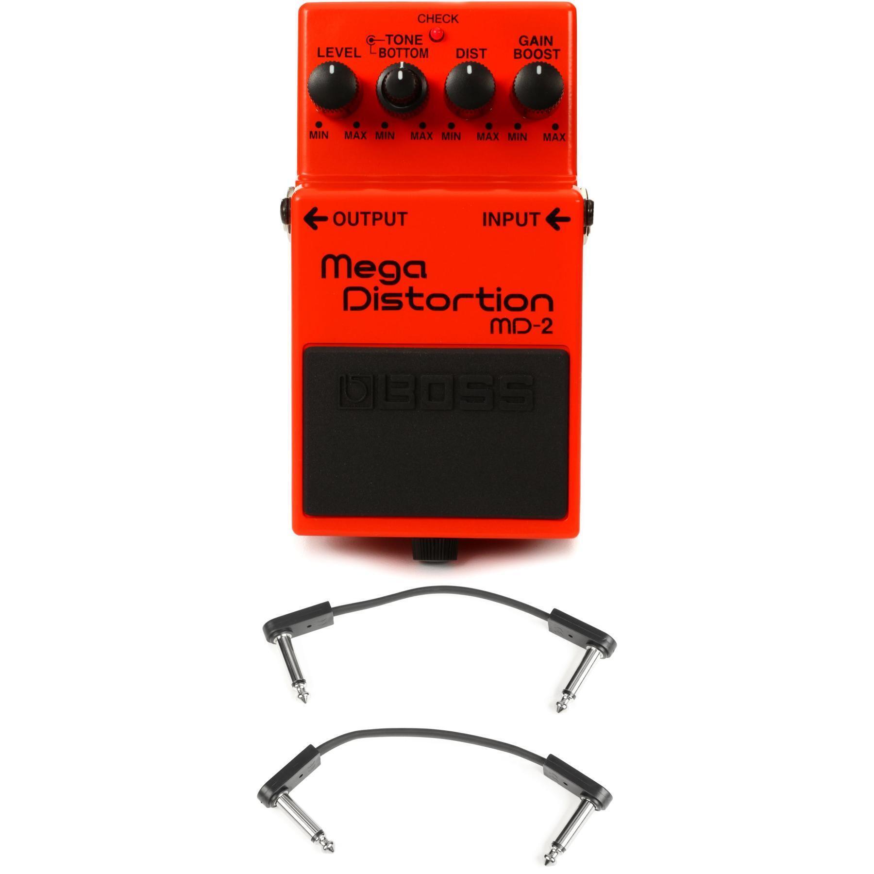 Boss MD-2 Mega Distortion Pedal with EBS Patch Cables | Sweetwater