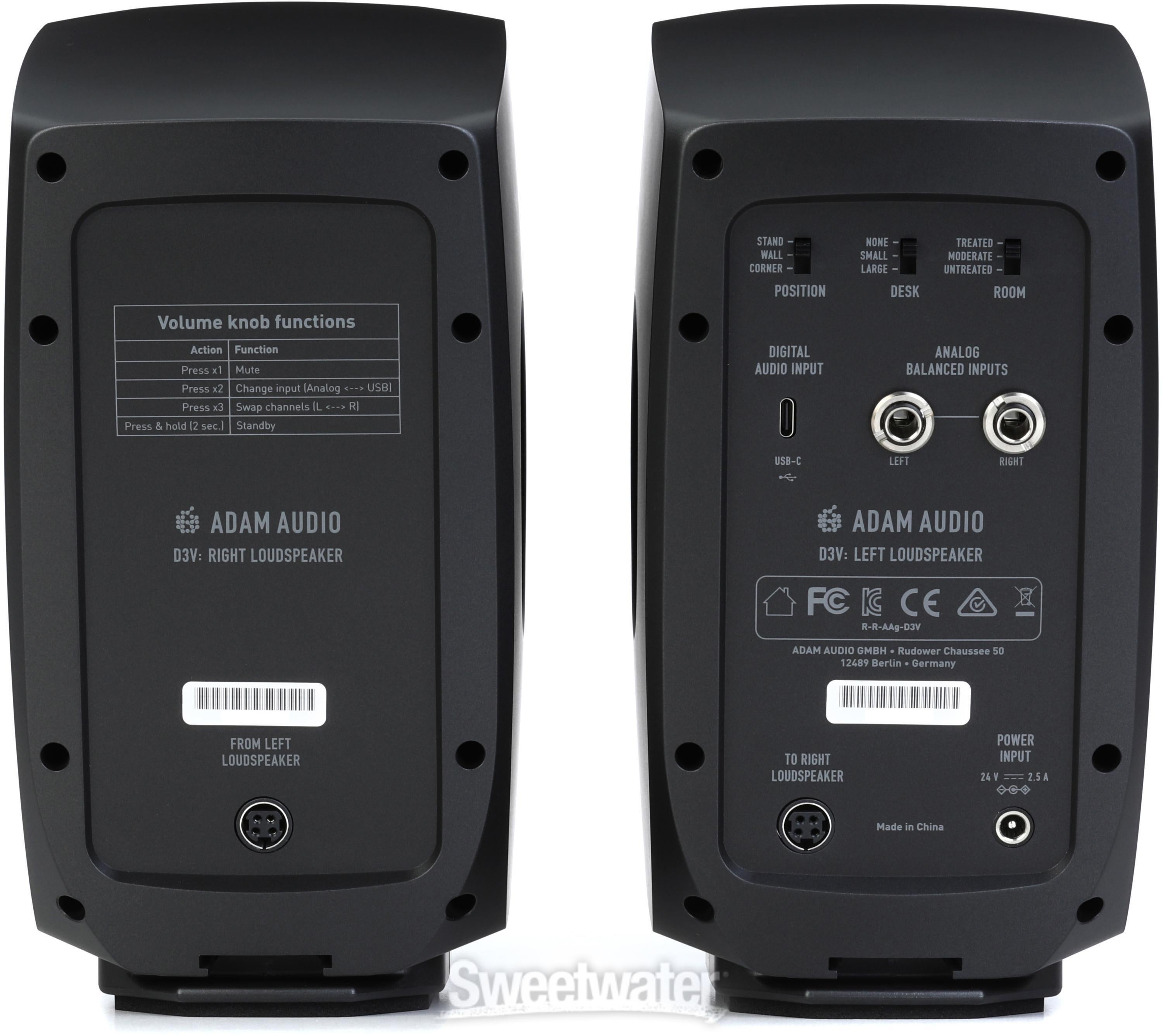 ADAM Audio D3V 3.5-inch Powered Studio Monitor Pair - Black