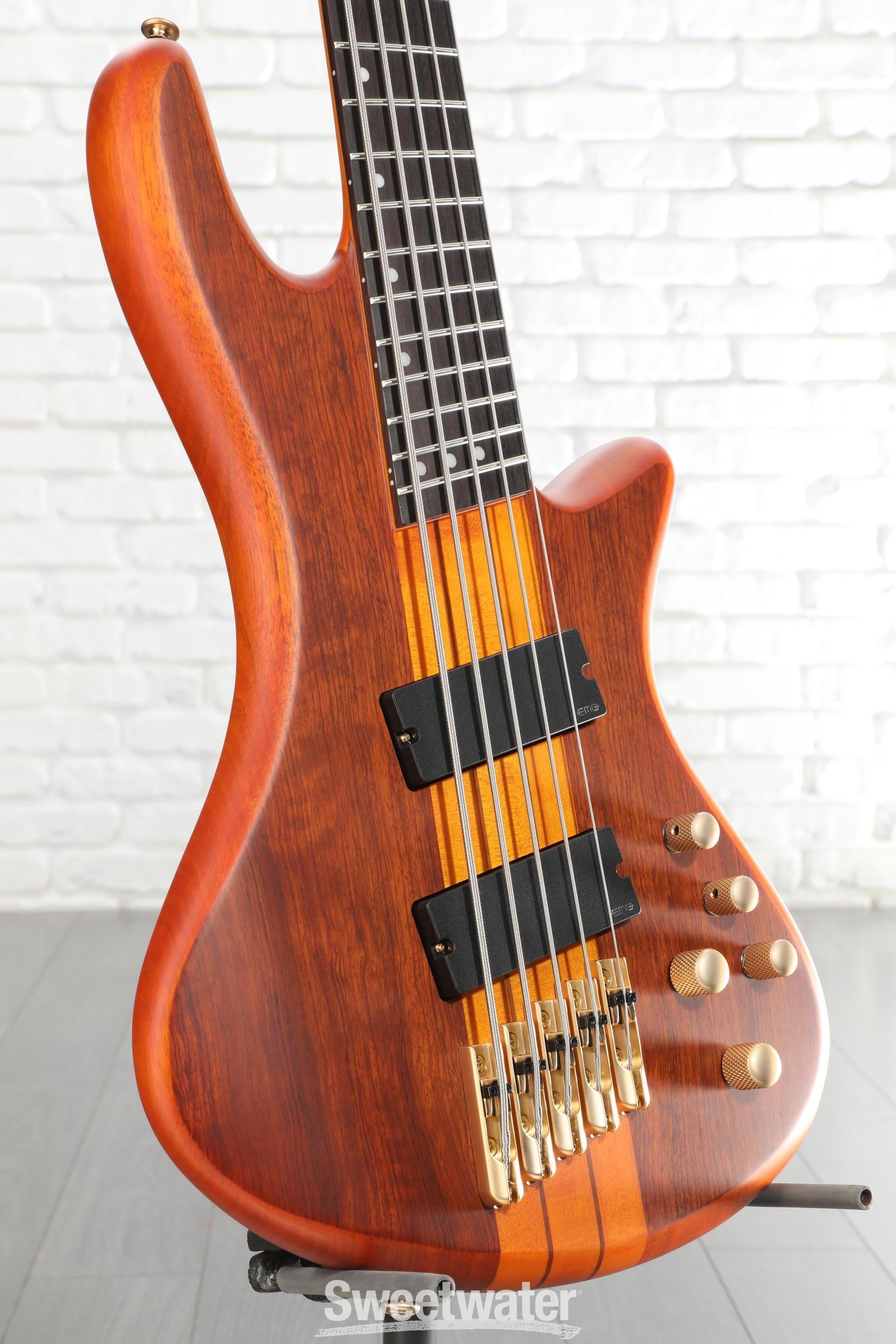 Schecter Stiletto Studio 5 FF Bass Guitar - Honey Satin | Sweetwater