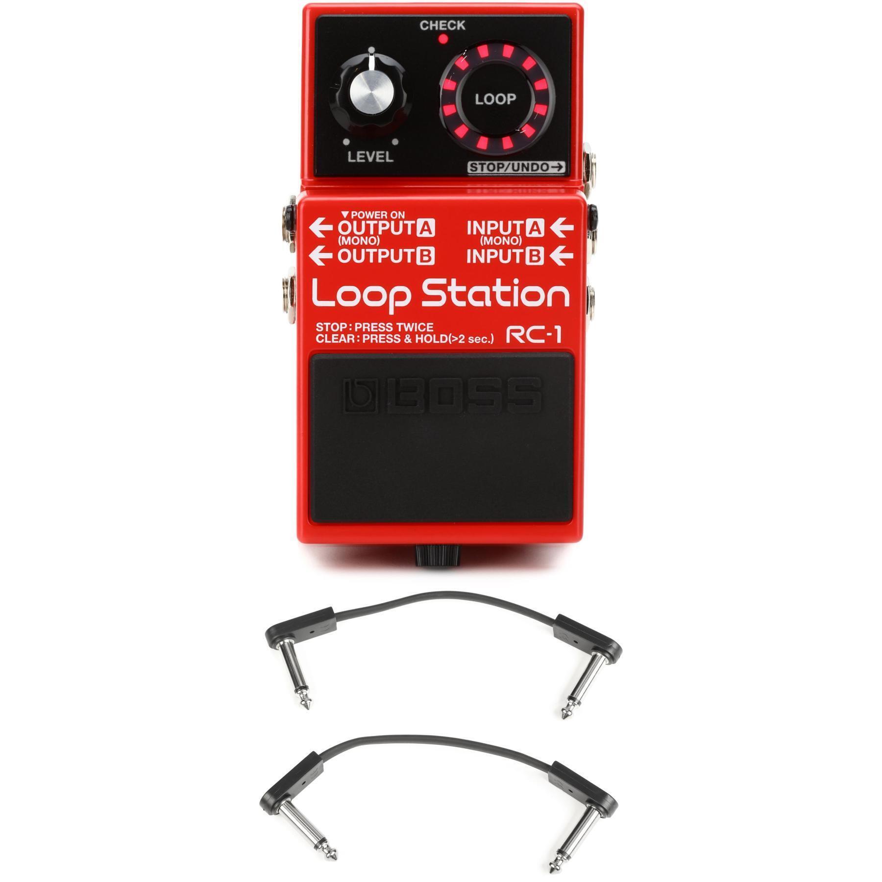 Boss RC-1 Loop Station Looper Pedal with EBS Patch Cables | Sweetwater