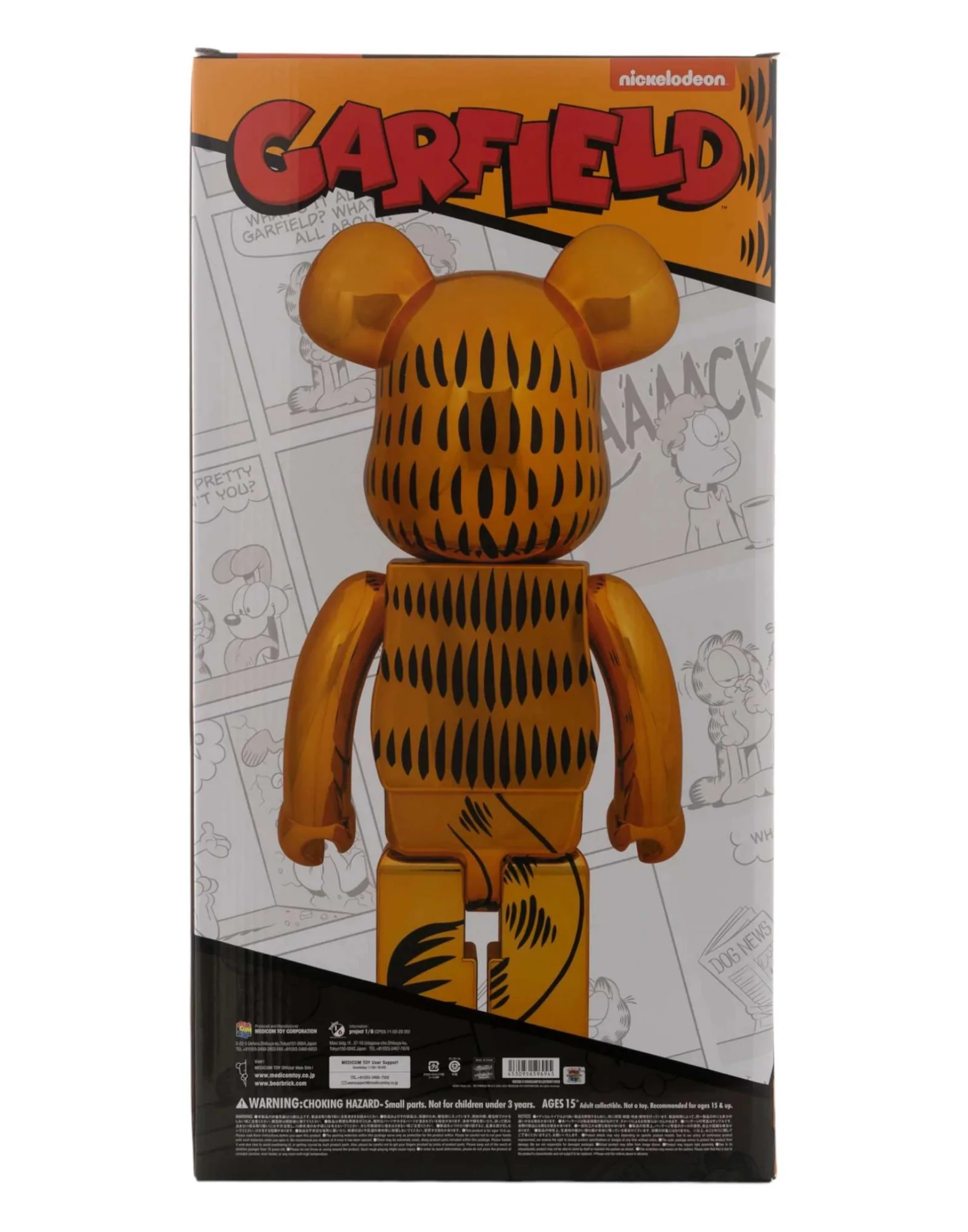 Medicom Toy Be@rbrick 1000% Garfield Gold Chrome Ver.