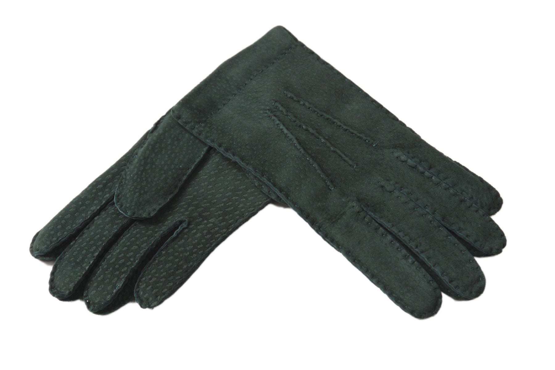 メンズ手袋◇カピバラ◇グリーン/VERDE《アウトステッチ・カシミヤ