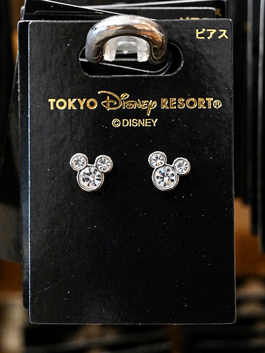 キラキラなストーン！東京ディズニーランド「ミッキーマーク」ピアス