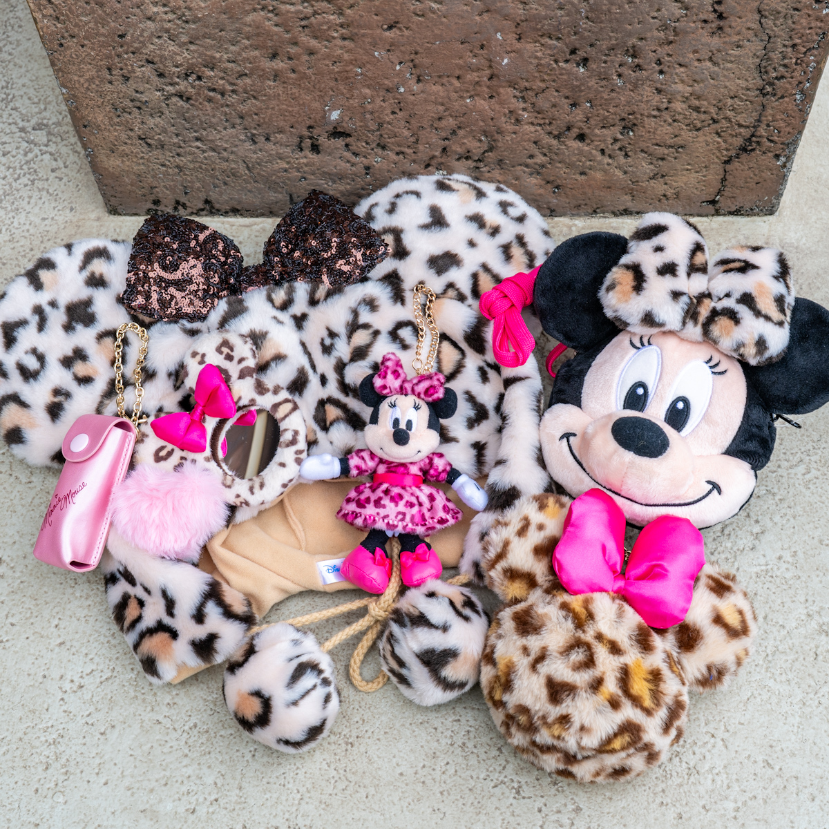 ディズニーミニーファンキャップ レオパードヒョウ柄2色+水玉1セット