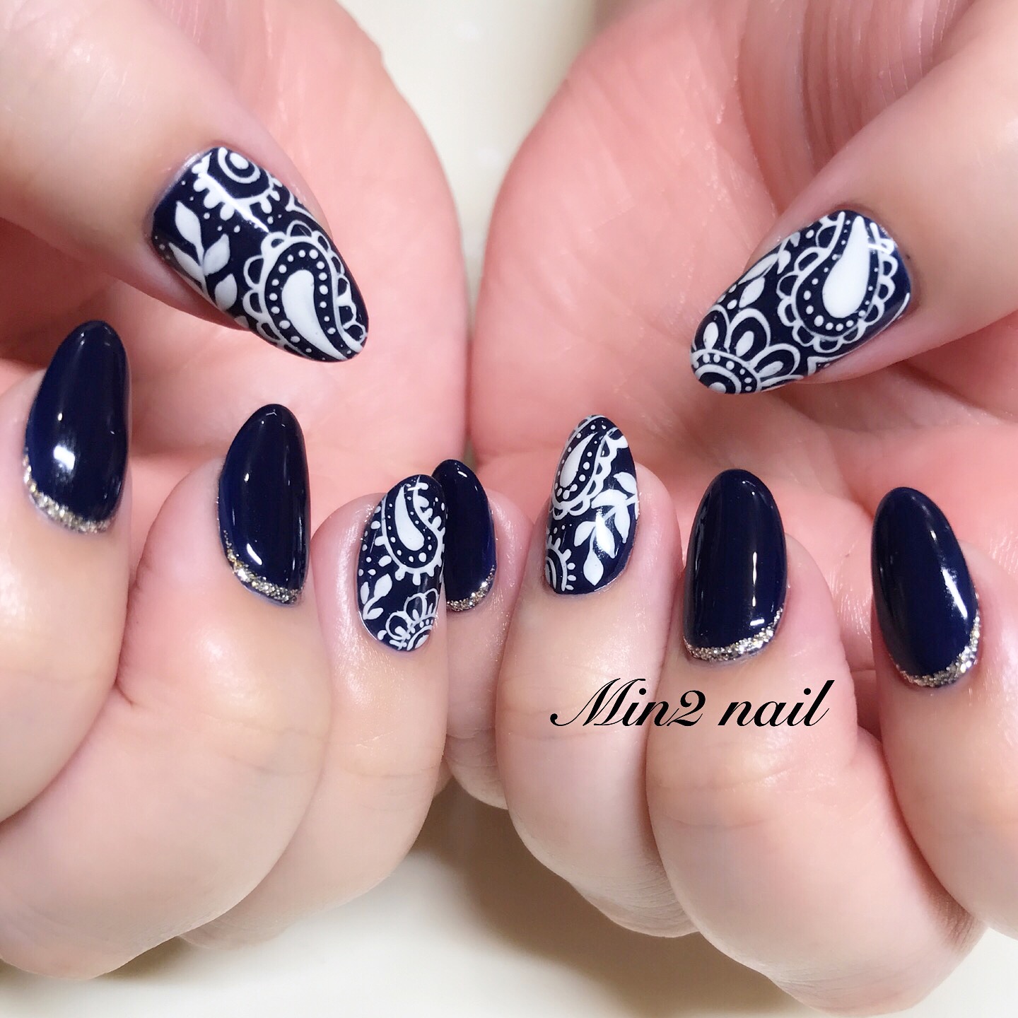 ペイズリー柄ネイル | 【ならまちのネイルサロン】Min2nail ミンツーネイル