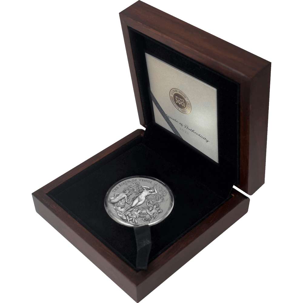 Franklin Mint フランスの 銀貨 Venus Botticelli 1973 24K on