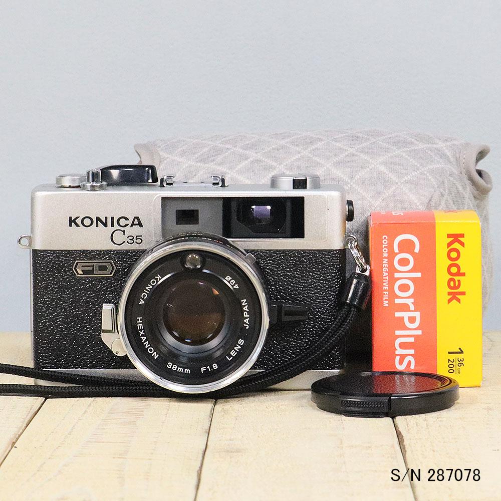 中古】【送料無料】【保証付 】KONICA C35 FD S/N 303878（ケース