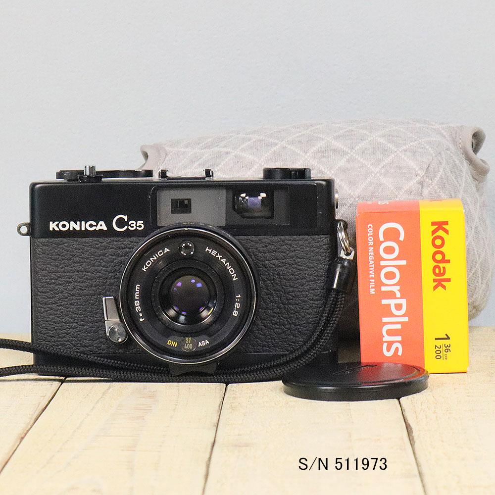 92- KONICA コニカ C35EF 分解整備済・実写テスト済の完動美品 KONICA