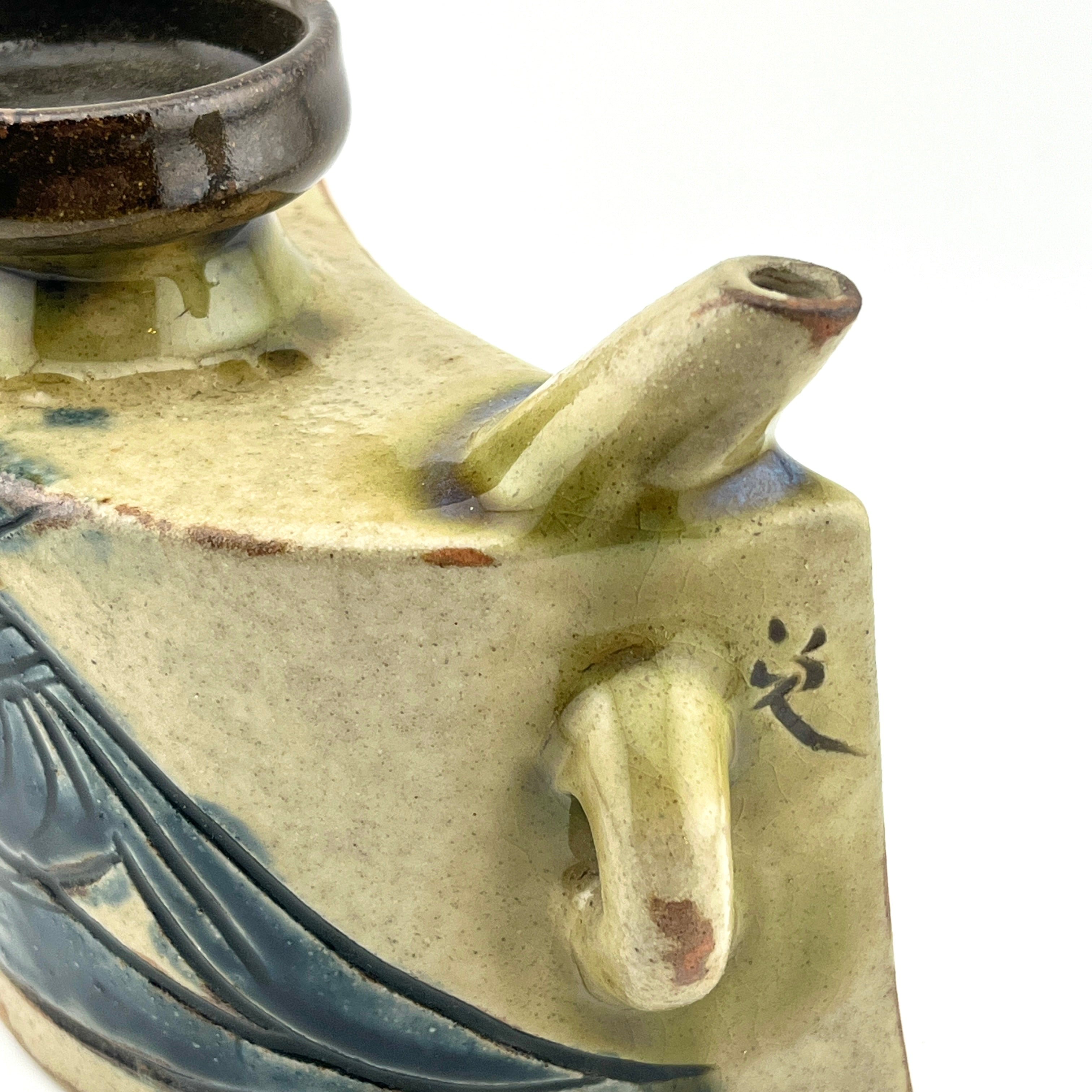 人間国宝 金城次郎 壷屋焼 ぐい呑 栞 共箱 美品 やちむん 壺屋焼 紐付