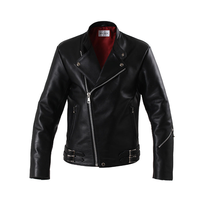 Theo カーフレザー セミダブルライダース ブラック – MINIMAL WARDROBE