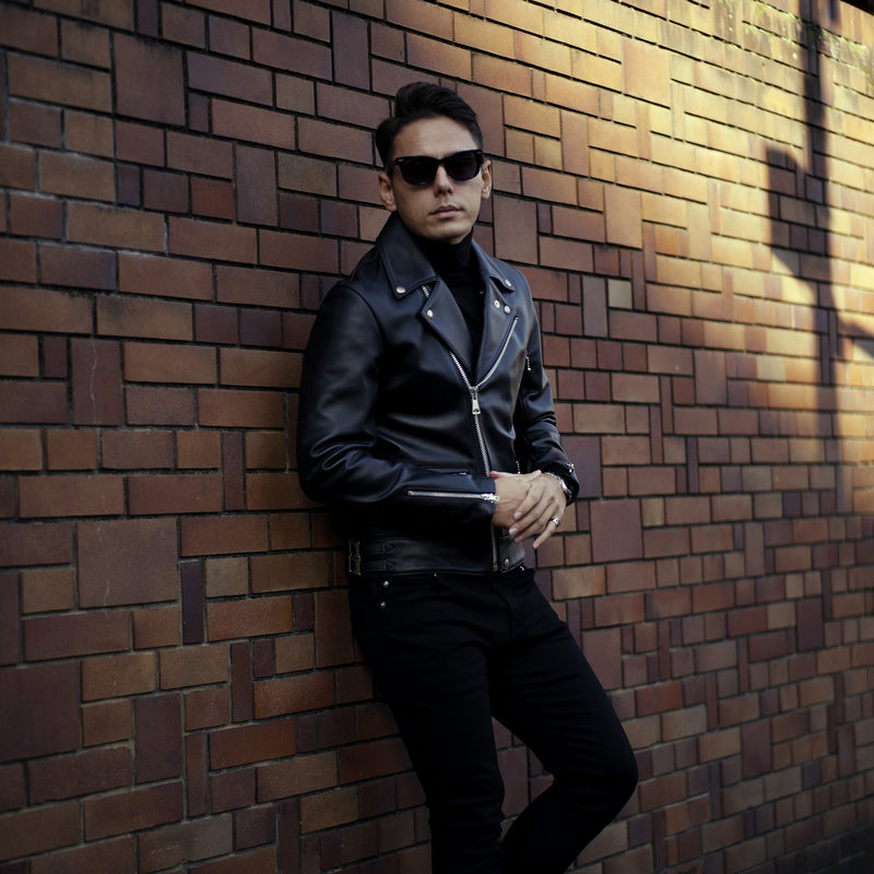 Noah カーフレザー ダブルライダース ブラック – MINIMAL WARDROBE