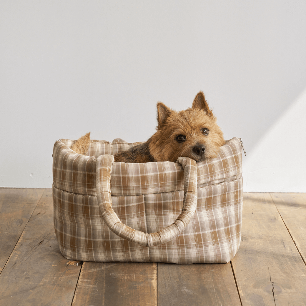 APERTY wide bag – tartan brown｜韓国発の犬用キャリーバッグ｜MINIME