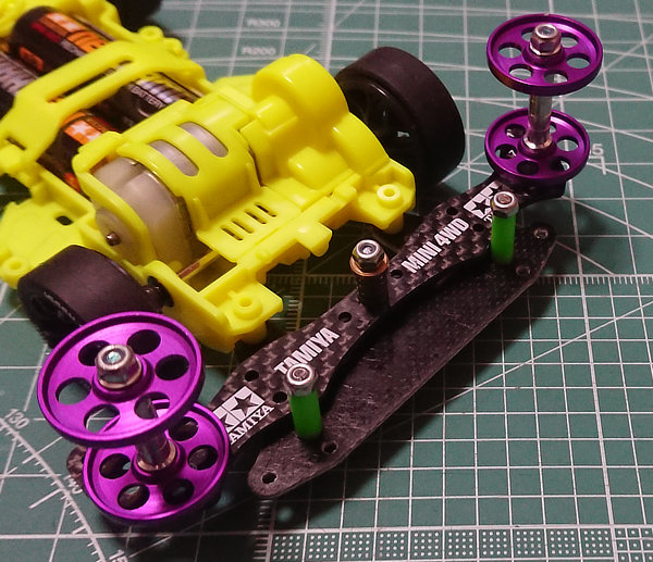 ミニ四駆・MS用】2軸ATピボットバンパー＋1軸リヤアンカー 2022カーボン 【