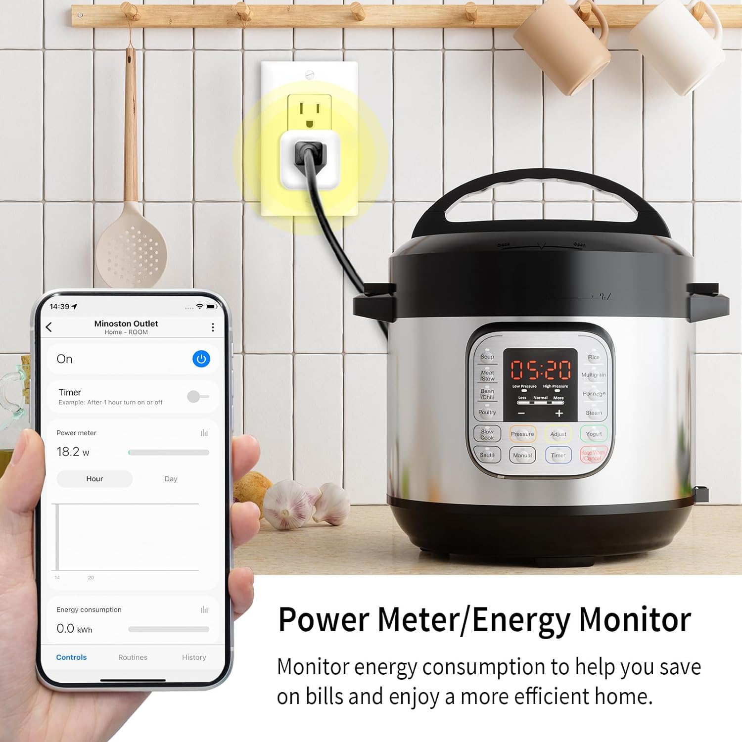Z-Wave Smart Plug Energy Power Monitor 800 Series (MP21ZP)-Minoston