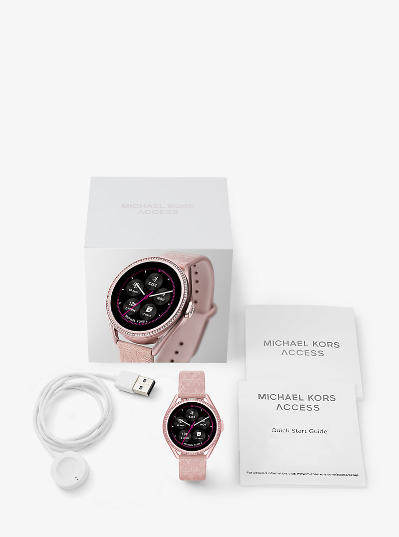 Michael Kors Access Gen 5E MKGO Pink-Tone and Logo Rubber
