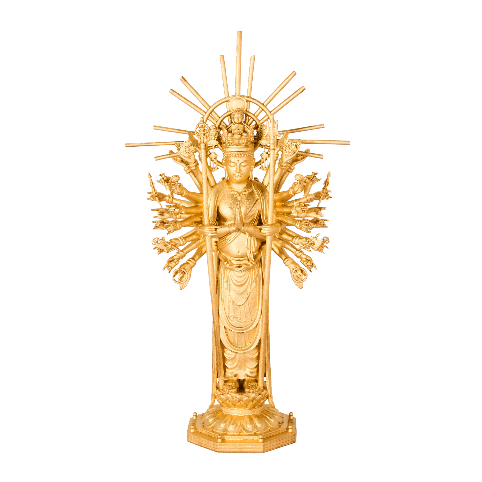 江戸期・六観音「千手観音菩薩像」慈悲三面・瞋怒三面・四種功德・千手