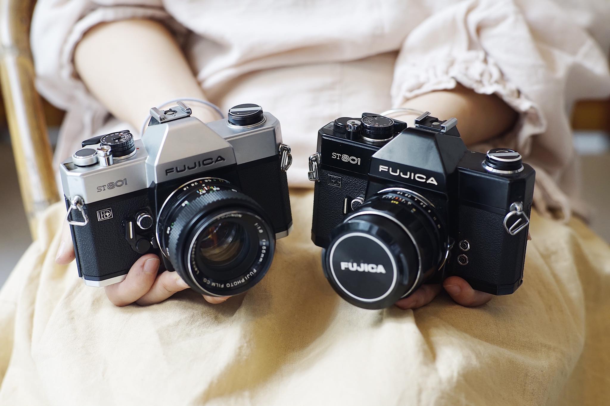 FUJICA ST801 フィルムカメラ ダブルレンズ F1.8 元箱・付属品あ