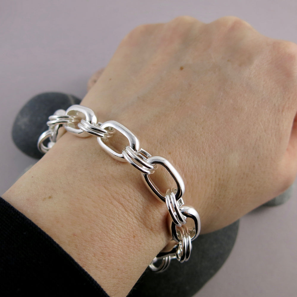 Chunky Oval Chain Link Bracelet in Sterling Silver – Mikel Grant